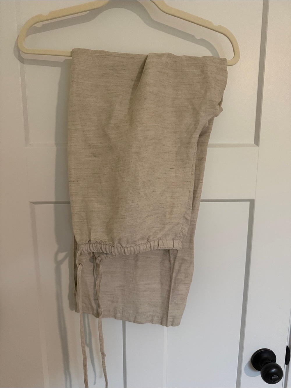 Aritzia artisan linen Casual Drawstring Linen-Blend Pants in Beige